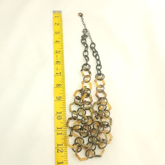 Lia Sophia Womens Multicolor Lobster Clasp Leopard Hexagon Statement Necklace - Picture 8 of 11